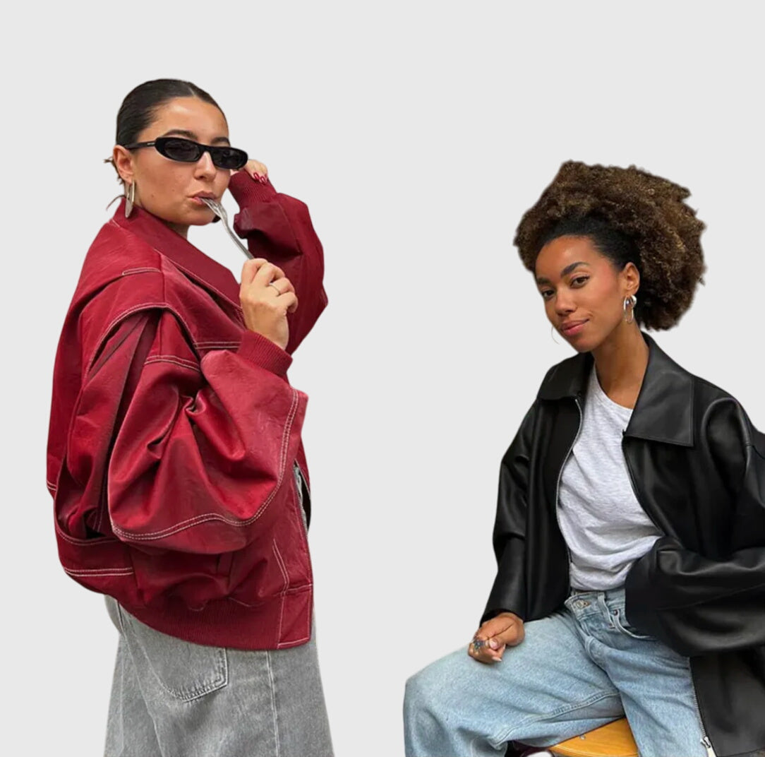 Faye™ - Ylisuuri Nahkatakki