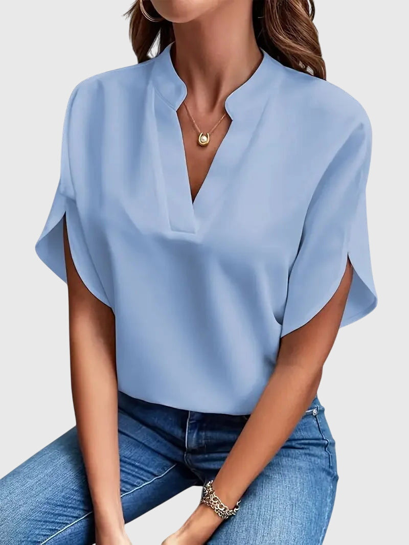 Beatrix™ | Pehmeä ja Elegantti V-kaula-aukkoinen Paita
