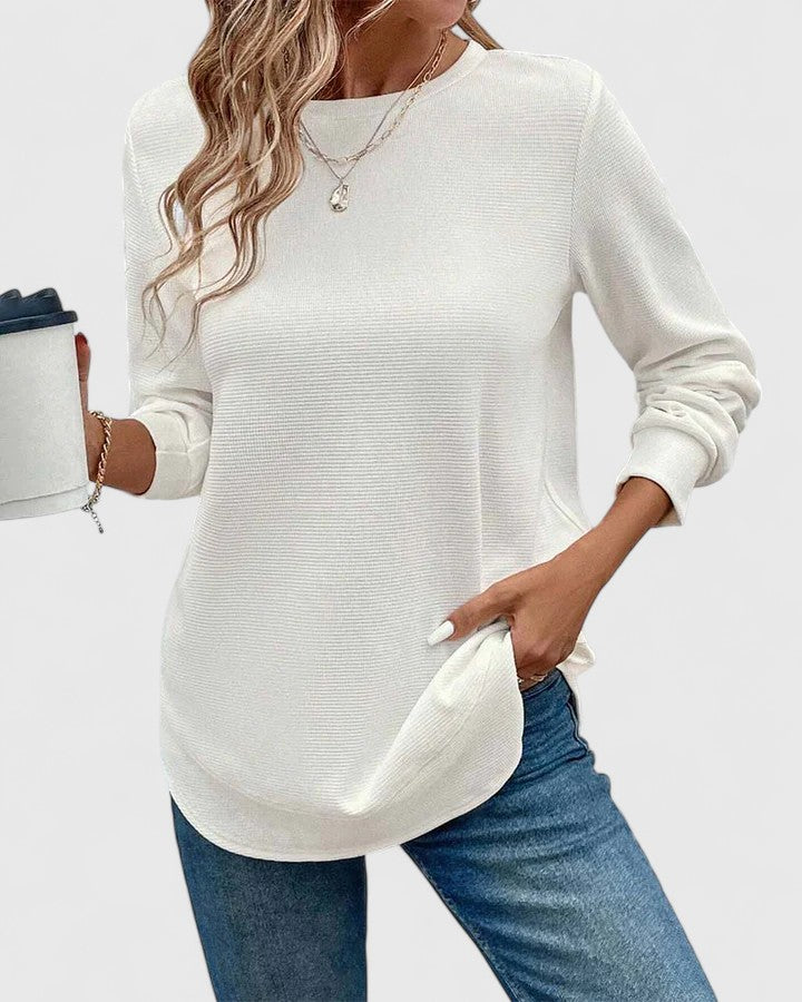 Nadyalyn | Elegantti O-kaula-aukkoinen Pitkähiha