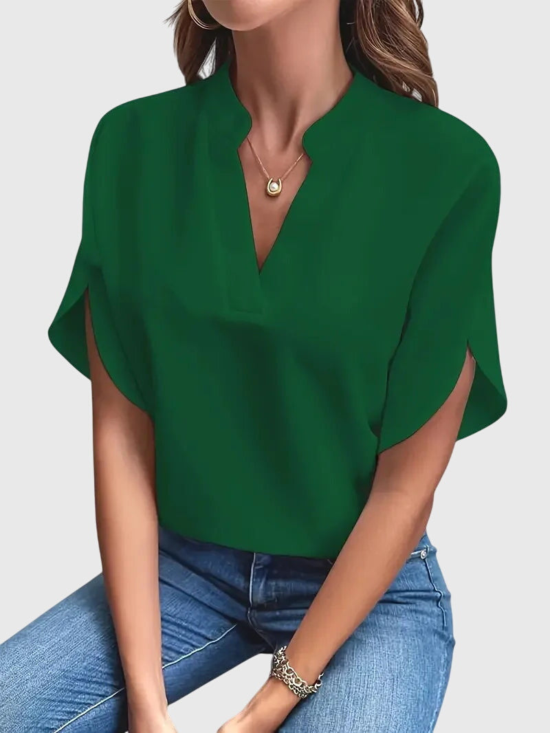 Beatrix™ | Pehmeä ja Elegantti V-kaula-aukkoinen Paita