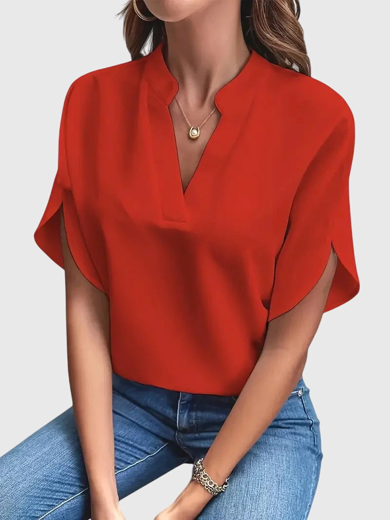 Beatrix™ | Pehmeä ja Elegantti V-kaula-aukkoinen Paita