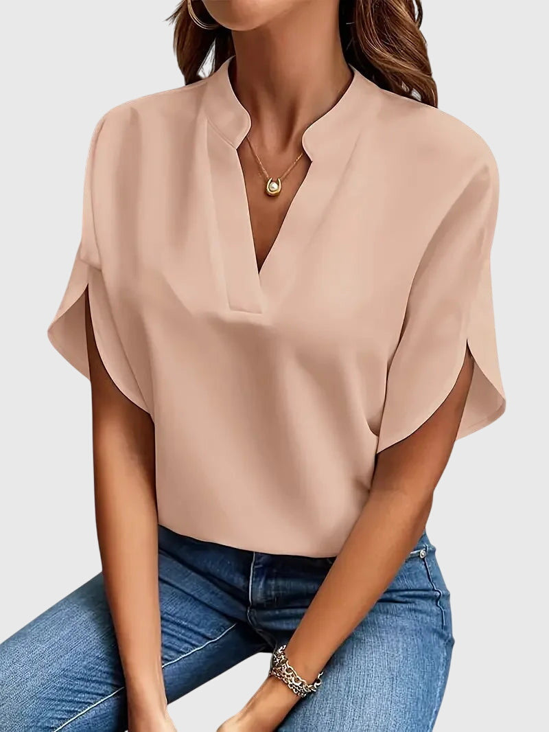 Beatrix™ | Pehmeä ja Elegantti V-kaula-aukkoinen Paita