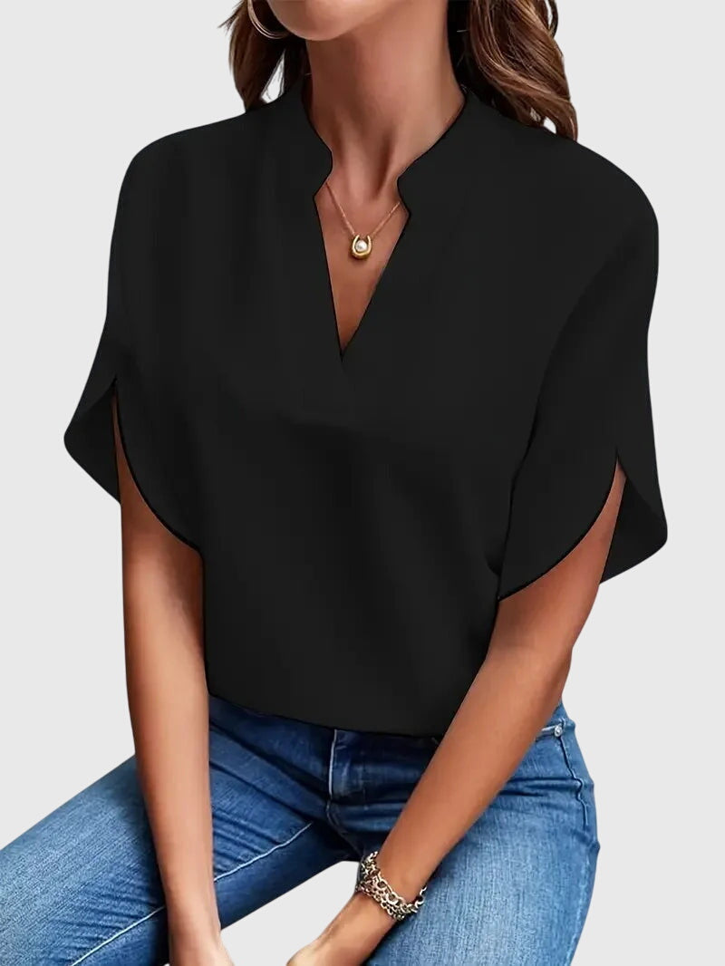Beatrix™ | Pehmeä ja Elegantti V-kaula-aukkoinen Paita