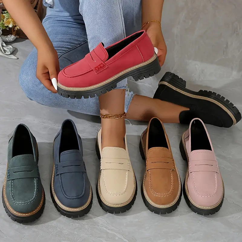 Emilia™ - Mukavat korokepohjaiset chunky-loaferit